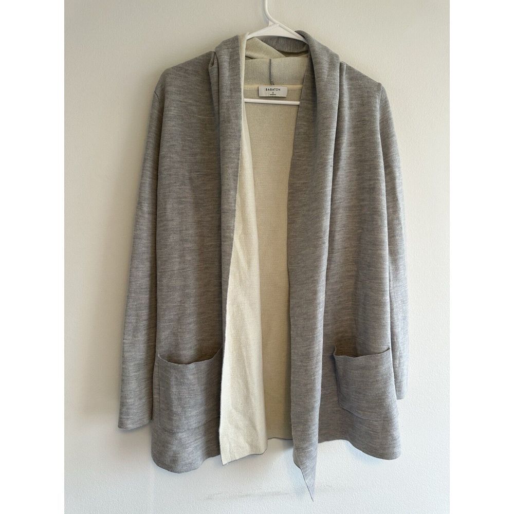 Babaton Aritzia Merino Wool Open Front Cardigan Sweater Women Small‎